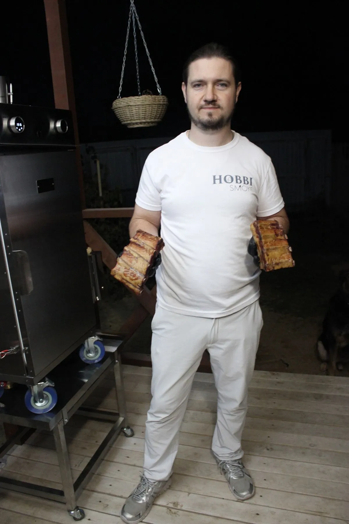 Копчение на даче вечером